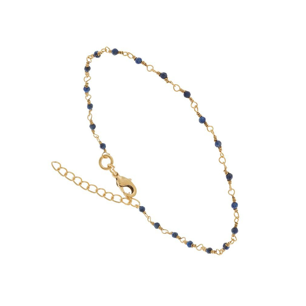 Bracelet perles fines marines (plaqué or)