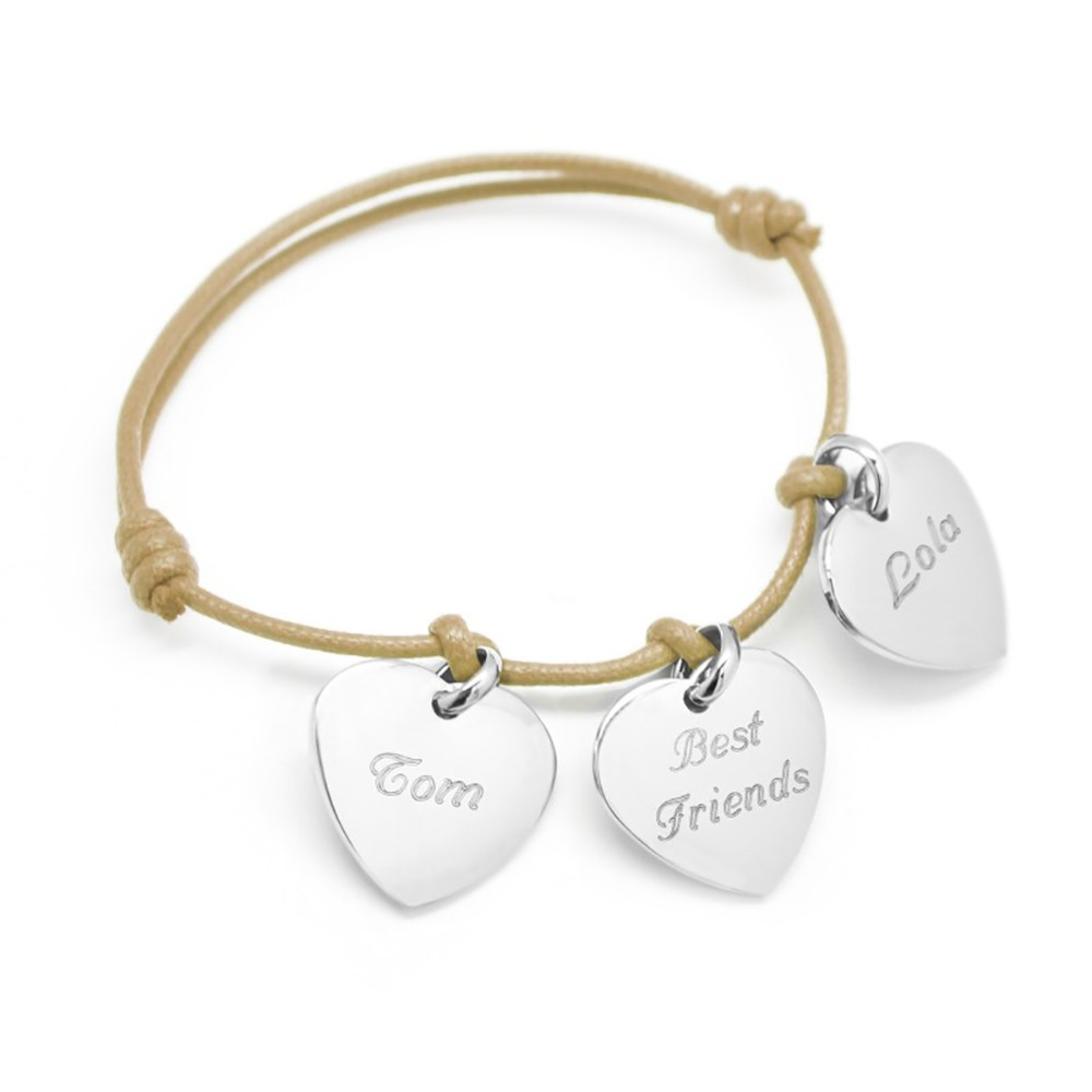 Bracelet personnalisé famille (plaqué or) - Jollia