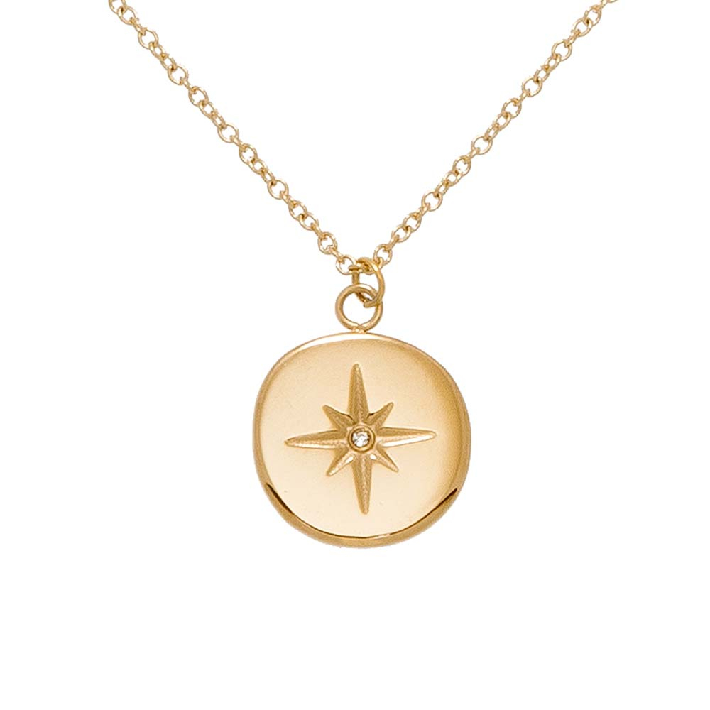 Collier médaille étoile zircons (doré), Siloé - Jollia