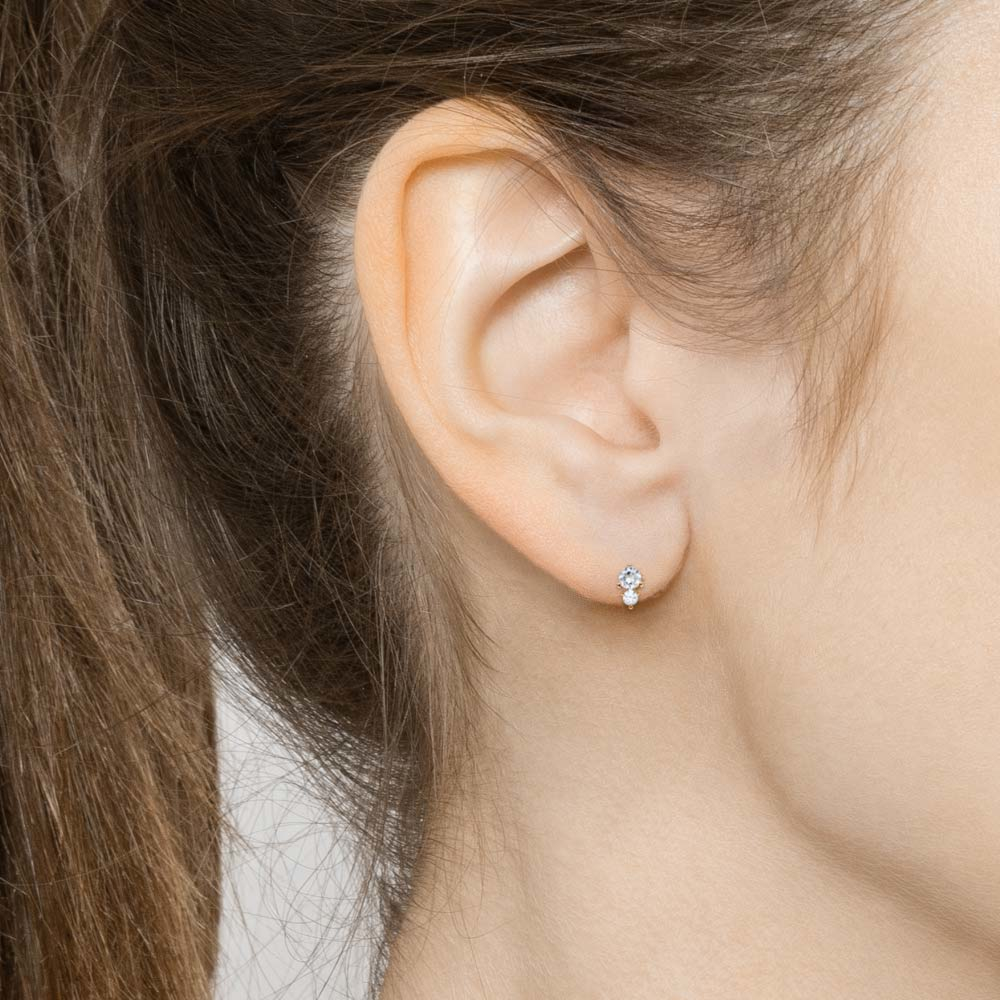 Set de boucles d'oreilles cristal (plaqué or) - Jollia
